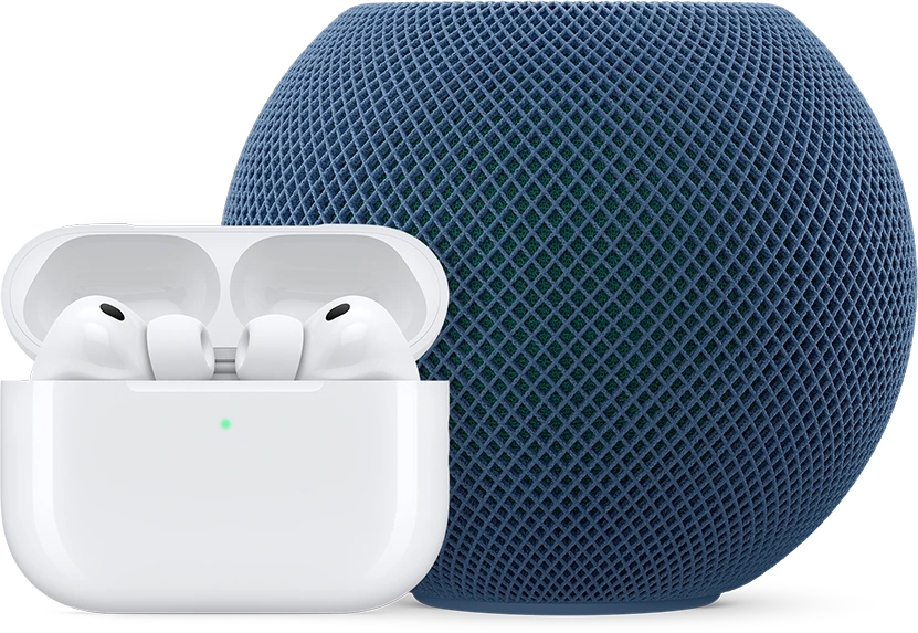 Apple accessories including AirPods and HomePod mini