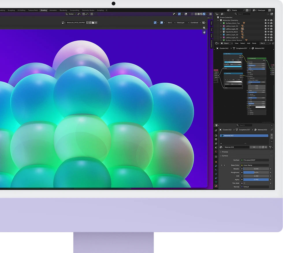 iMac with M6 running a graphics-intensive creative app